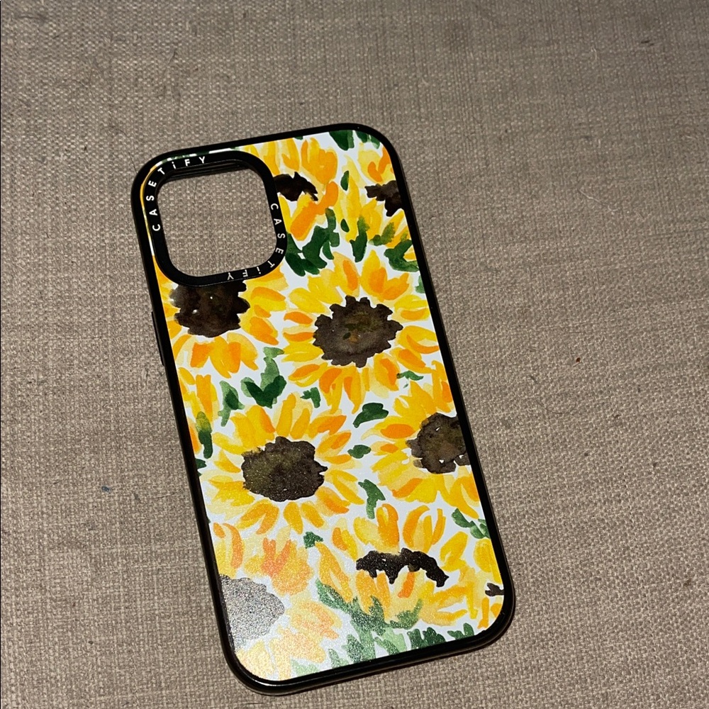 Iphone 12 pro max Casetify Sunflower Phone Case - Yellow Floral Design MAGSAFE